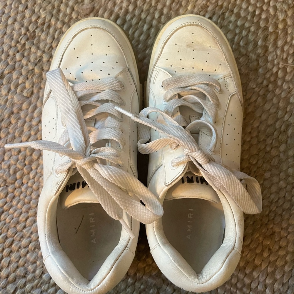 Amiri Stadium Perforated Leather Sneakers Size 40 View 4